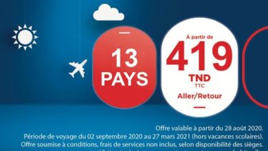 Photo of Tunisair : promotions sur 13 destinations