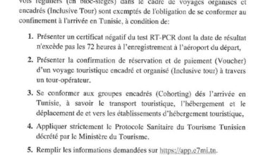 Photo of Conditions d’entrée en Tunisie pour les touristes